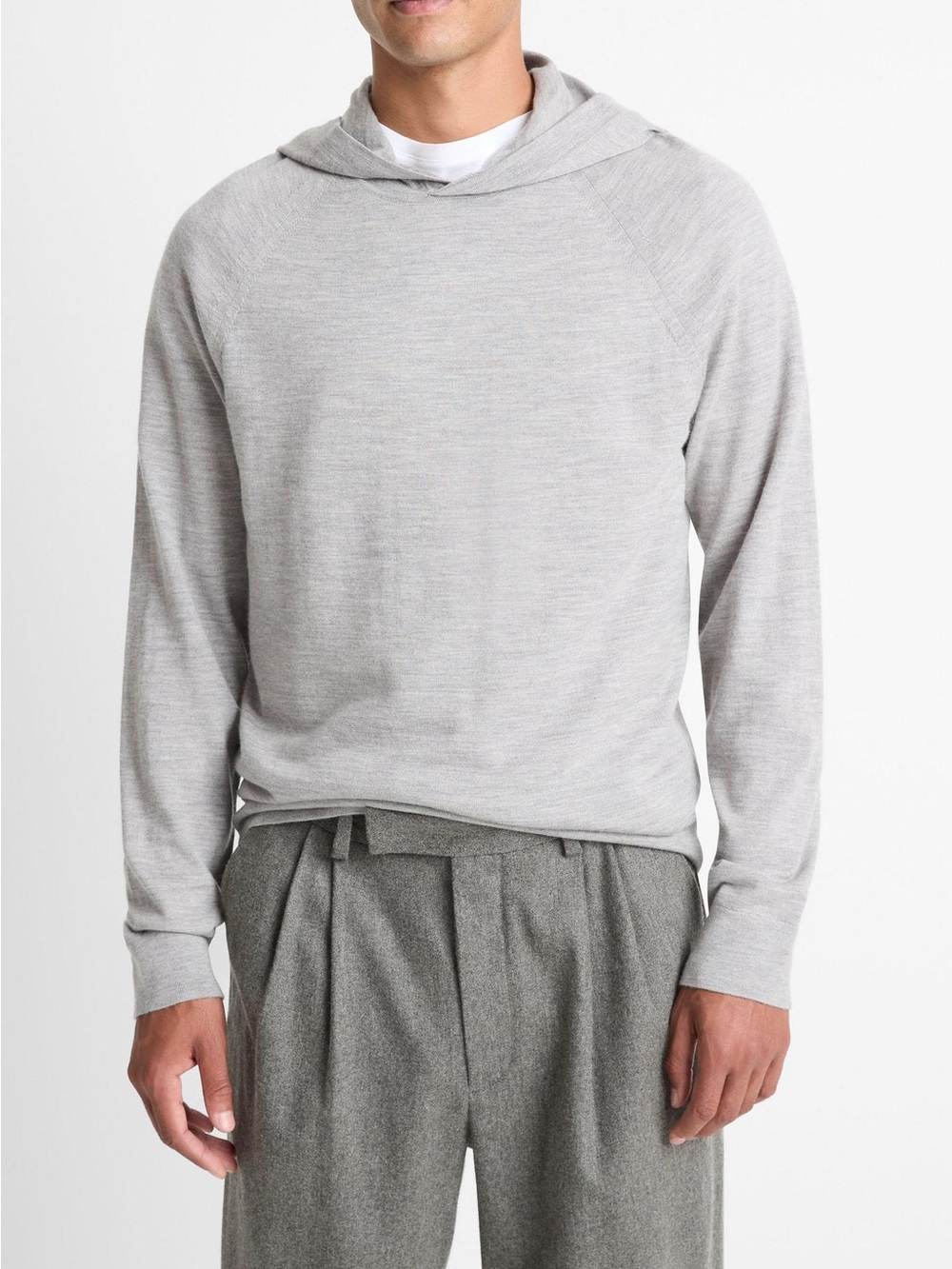 Vince Featherweight Merino Wool-Cashmere Hoodie
